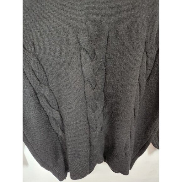 High Neck Cable Knit Sweater in Black - Size Small (See measurements) - Picture 3 of 4